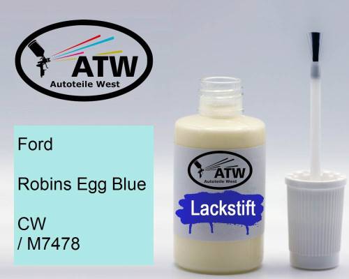 Ford, Robins Egg Blue, CW / M7478: 20ml Lackstift, von ATW Autoteile West.